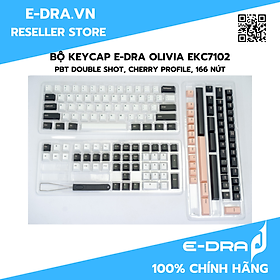 Mua Bộ Keycaps E-Dra White Olivia PBT Doubleshot 1.5mm - Cherry Profile - 166 nút tương thích mọi Layout (Hồng-Trắng) EKC7102
