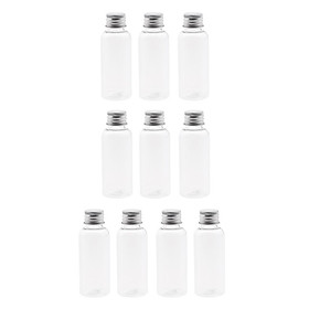 10 x 50ml Clear  Bottle Liquid Sampling Vials Aluminum   Refillable
