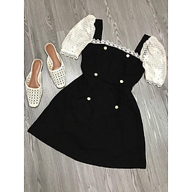 Váy Xòe Cổ U Tay Ren