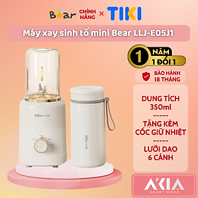 Mua Máy xay sinh tố mini Bear LLJ-E05J1  dung tích 350ml  kèm cốc giữ nhiệt inox  núm vặn điều chỉnh tốc độ - HÀNG CHÍNH HÃNG