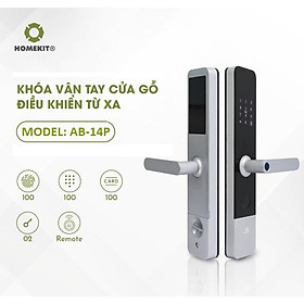 Mua Khoá cửa vân tay điện tử thông minh HOMEKIT AB-14P 5 tính năng  remote điều khiển từ xa cho cửa gỗ - lắp đặt tận nhà