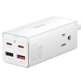 Mua Bộ sạc nhanh 65W Baseus GaN3 Pro Desktop Powerstrip 2AC+2 U+2C (With Mini White Cable Type-C to Type-C 100W(20V/5A) 1m) (Hàng chính hãng)