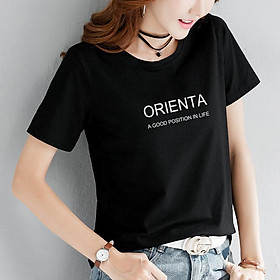 Áo thun nữ MXM cổ tròn form vừa chất vải cotton 4 chiều in chữ Orienta ( ANU013 )