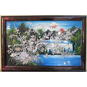 TRANH SƠN MÀI - TỨ QUÝ - MAY MẮN - TÀI LỘC - KÍCH THƯỚC 60X90
