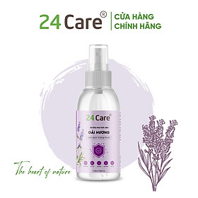 Xịt Phòng Tinh Dầu Oải Hương Hữu Cơ Organic 24Care 50ML/100ML - Kháng khuẩn - Khử mùi hôi - Đuổi muỗi - Côn trùng - Giúp thư giãn, cải thiện giấc ngủ - Giảm căng thẳng khi làm việc