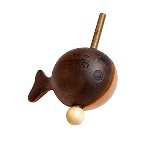Guiro Instrument Percussion Instrument Vintage Multifunction Miniature Guiro Musical Toy Wooden Fish Shaped for Garden Desk Teens Boys Girls