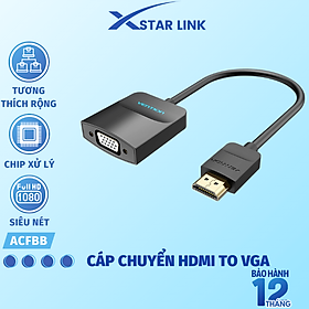 Mua Cáp HDMI to VGA 1080P Full HD Vention - Dây cáp chuyển đổi Hdmi sang Vga Máy tính  Laptop - Hàng chính hãng