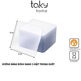 Miếng Dán 3M Siêu Dính, Băng Keo 2 Mặt Dán Tường Tiện Lợi, Trong Suốt, Đa Năng 6x6cm, Dễ Dàng Sử Dụng Trong Gia Đình - TakyHome 6000