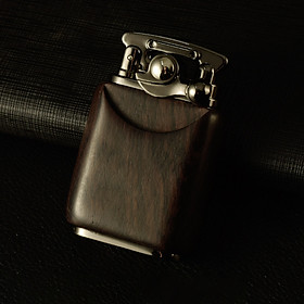 Mua Bật Lửa Xăng Đá CF-018 Vỏ Gỗ Hồng Sắc Đen Sang Trọng