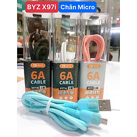 Mua Dây sạc nhanh BYZ X97M dòng điện 6A  chân cắm Micro  dây vải dù chắc chắn và chống rối  Hàng chính hãng