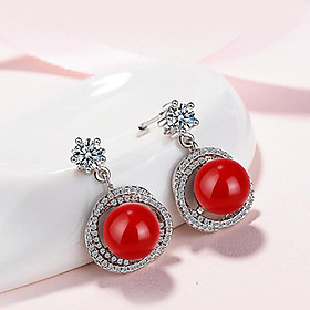 Bông tai ngọc viền đá sang trọng BHBT359