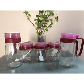 Mua Set 5 bình đựng gia vị thủy tinh nhà bếp