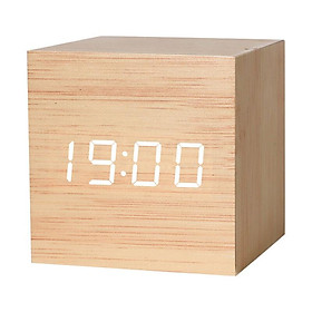 Đồng hồ báo thức LED kỹ thuật số - Đồng hồ báo thức bằng gỗ Luminosity - Đồng hồ bên giường nhỏ với màn hình trực quan để trang trí phòng ngủ/giường ngủ/văn phòng/trẻ em