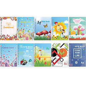 Combo 10 Cuốn Sổ Lò Xo A6 mỏng 100 trang - Giao màu ngẫu nhiên