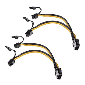 CPU 8-pin Female to Dual PCI-E 8p(6+2pin) Male Power Cable for Graphics Card