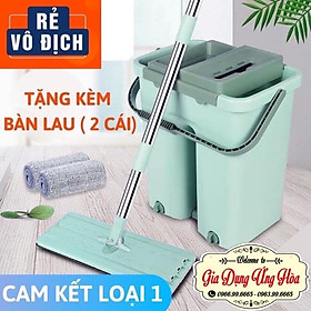 Mua BỘ LAU NHÀ XOAY CAO CẤP  HAI BÔNG  MĂM HÌNH CHỮ NHẬT CỰC SẠCH( giao màu ngẫu nhiên)
