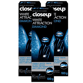 Combo 3 Kem Đánh Răng Dạng Gel CloseUp Trắng Răng Diamond Attraction 100G