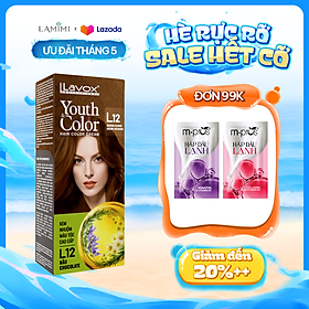 Kem Nhuộm Tóc Phủ Bạc Youth & Color Lavox 60ml Nâu Mocha L5 - Nhuộm Tóc Tại Nhà (Kèm Bao tay & Oxy Trợ Nhuộm) Lamimi Chính Hãng