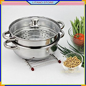 Mua Nồi Hấp 2 Tầng Chất Liệu Inox Đường Kính 28cm Có Năp Đậy Bằng Kính Chịu Nhiệt An Toàn  Sạch Sẽ
