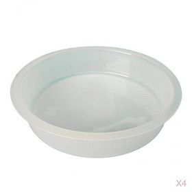 4pcs Plastic Round Birds Feeding Station Tray Water Dish Feeder Durable White
