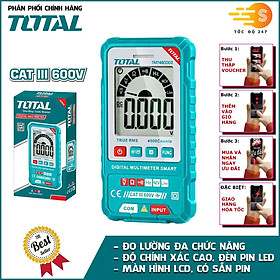 Mua Đồng hồ đo điện vạn năng TOTAL TMT460002 - độ chính xác cao  màn hình LCD 4000 số đếm  có đèn nền ban đêm  có kèm pin