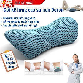 Mua Gối kê lưng chống đau lưng  thoát vị đĩa đệm - Ruột gối cao su non - Thương hiệu doron bảo hành 1 năm