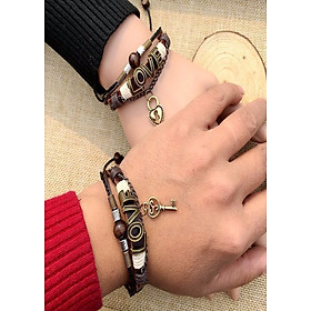 Vòng đeo tay đ6oi hình chìa khoá và trai tim