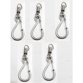 Bộ 5 móc khóa có 4 size inox sus 304 chống rỉ tiện lợi cao cấp hoàn toàn mới