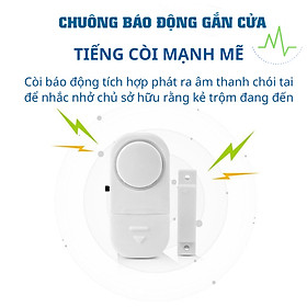 Chuông Báo Động Chống Trộm Gắn Cửa Không Dây RIBI, Cảm Ứng Từ Kêu To - Hàng Chính Hãng