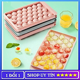 Mua Khay đá tròn tủ lạnh 33 viên  khuôn làm đá  râu cau có nắp đậy thông minh