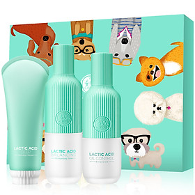 Bộ Mỹ Phẩm Chăm Sóc Da Chunji Lactic Acid ( Sữa Rửa Mặt 120g + Dưỡng Ẩm 120ml + Sữa Dưỡng Thể 100g)