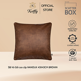 SCATTER BOX Vỏ Gối Cao Cấp nhập khẩu Ireland Anh Quốc NANOUK màu BROWN/DARK BROWN kích thước 43X43CM Phong cách hiện đại