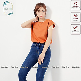 Áo phông nữ Hiền Trần BOUTIQUE cổ tròn tay hến form đẹp thun trơn co giãn tốt màu đen trắng thời trang basic