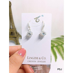 Bông tai vuông đá bạc ta cho nữ
