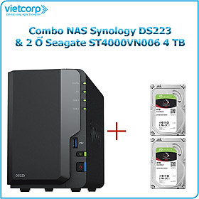 Mua Combo Thiết bị lưu trữ NAS Synology DS223 và 2 Ổ cứng Seagate ST4000VN006 4 TB - Hàng Chính Hãng