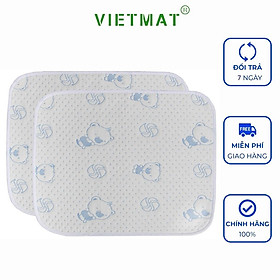 Combo 2 tấm 40x50cm tấm lót chống thấm cho bé Vietmat lót mông, lót xe đẩy mềm êm, thoáng mát, giặt máy lâu bền