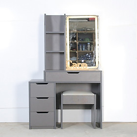 Mua BÀN TRANG ĐIỂM GỖ MDF MELAMINE MÀU XÁM CHÌ CÓ GƯƠNG ĐÈN CAO CẤP
