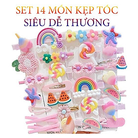 SET 14 MÓN KẸP TÓC CHO BÉ SIÊU DỄ THƯƠNG