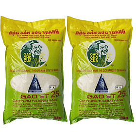 Combo 2 Sản Phẩm Gạo ST25 Túi 5Kg - Gạo Ông Cua, Đặc Sản Sóc Trăng