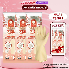 Mua 3 Tặng 2 Bộ 3 Đôi Găng Tay Cao Su Ngọc Trai Size S