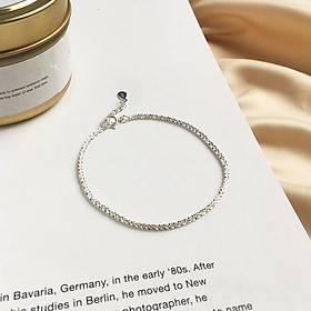 Lắc tay lấp lánh bạc 925 Pansy Store, vòng tay nữ thiết kế mở dễ dàng chỉnh size