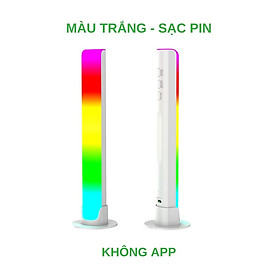 Thanh đèn LED RGB nháy theo nhạc thông minh cao 22cm cho máy tính, tivi đặt trong xe ô tô và decor phòng cực kì đẹp điều khiển qua giọng nói, có Pin dùng được 4 tiếng