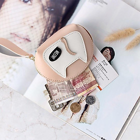 Ví hến nữ da mềm đính mèo hot trend thời trang, phong cách KT 9*6*9 cm