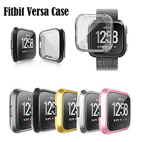 For Fitbit Versa Silicone Ultra Thin TPU Shell Case Screen Protector Frame Cover
