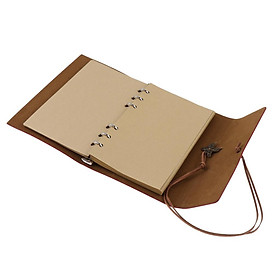 Leather Journal Notebook Portable Loose Leaf Blank Notebook  Yellow
