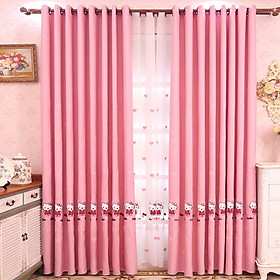 Mua Rèm Cửa Thêu Họa Tiết Hello Kitty Màu Hồng Dễ Thương Hiện Đại - Trang Trí Phòng