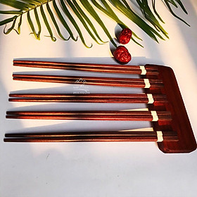 Mua Đũa Gỗ Trăc Tự Nhiên Việt Nam Phối Chỉ Trắng - Mẫu 7