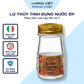 Hũ thủy tinh nắp vặn Quattro 200ml đựng sữa hạt, nước ép, sinh tố