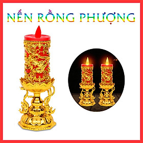 Mua Cặp Đèn Thờ Hình Nến Rồng Phượng Trang Trí Bàn Thờ