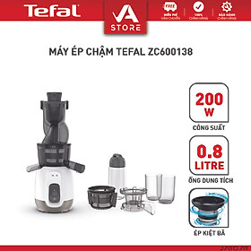 Máy ép chậm trái cây Tefal ZC600138 - BH 2 năm - Hàng Chính Hãng